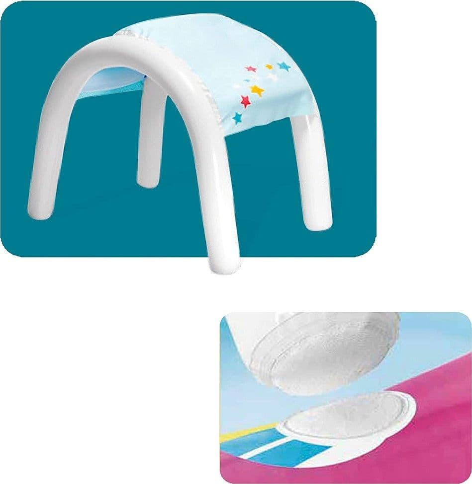 PISCINA SPRUZZO BALDACCHINO FORMA UNICORNO GONFIABILE 254X132X109CM BAMBINI 58435 - 3