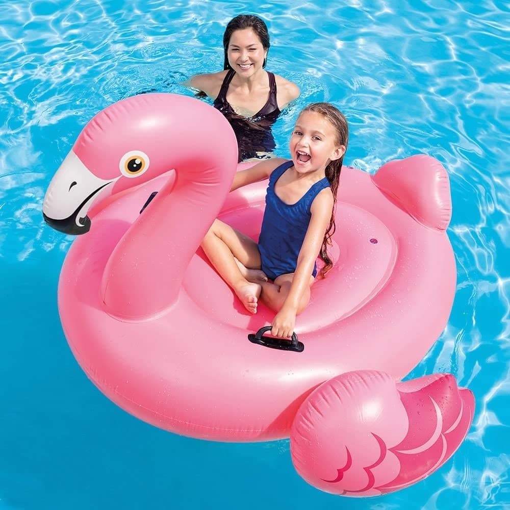 CAVALCABILE FENICOTTERO GONFIABILE 147X140X94 CM CON MANIGLIE MARE PISCINA 57558 - 2