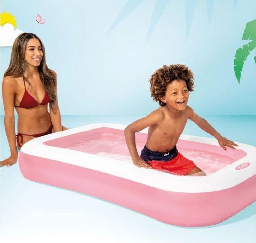 PISCINA GONFIABILE PER BAMBINI RETTANGOLARE BABY 166 X 100 X 25CM GIARDINO 58423 - 2