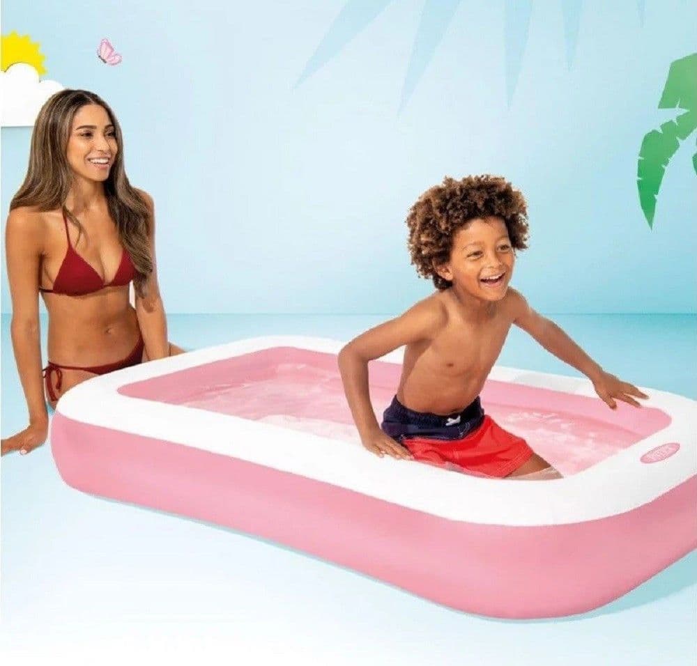 PISCINA GONFIABILE PER BAMBINI RETTANGOLARE BABY 166 X 100 X 25CM GIARDINO 58423 - 2