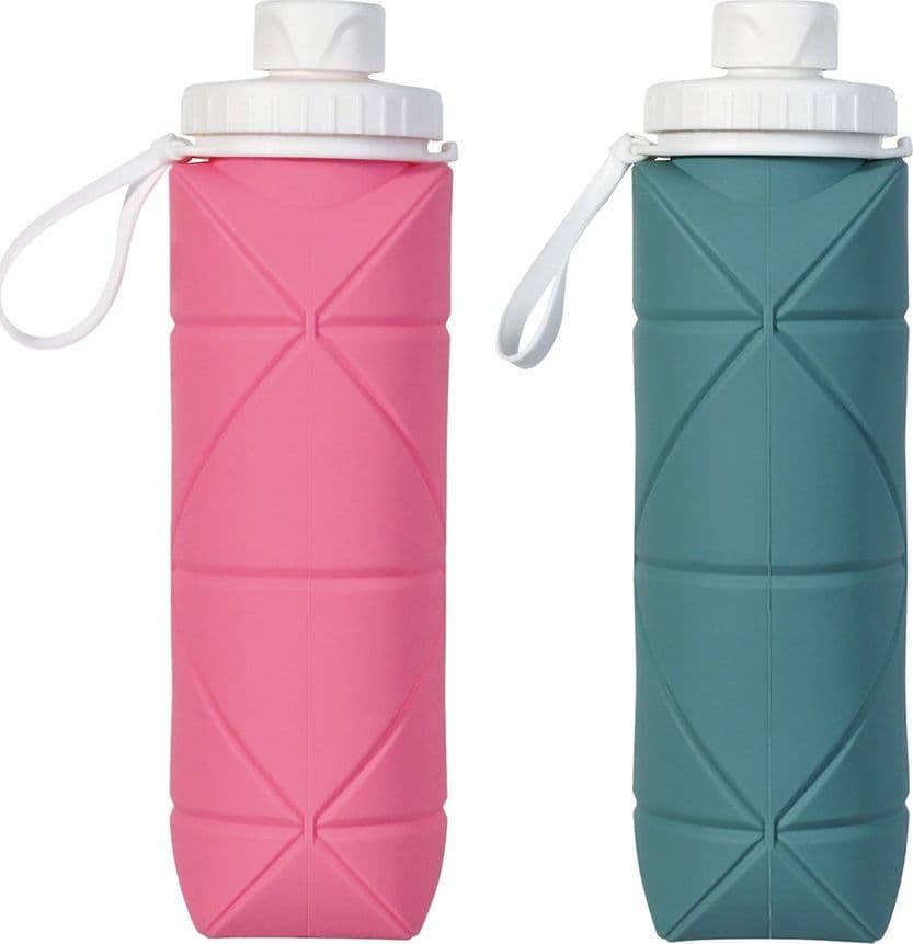 BOTTIGLIA PIEGHEVOLE SALVASPAZIO 600 ML BORRACCIA TERMICA PORTATILE DA BORSETTA - 9