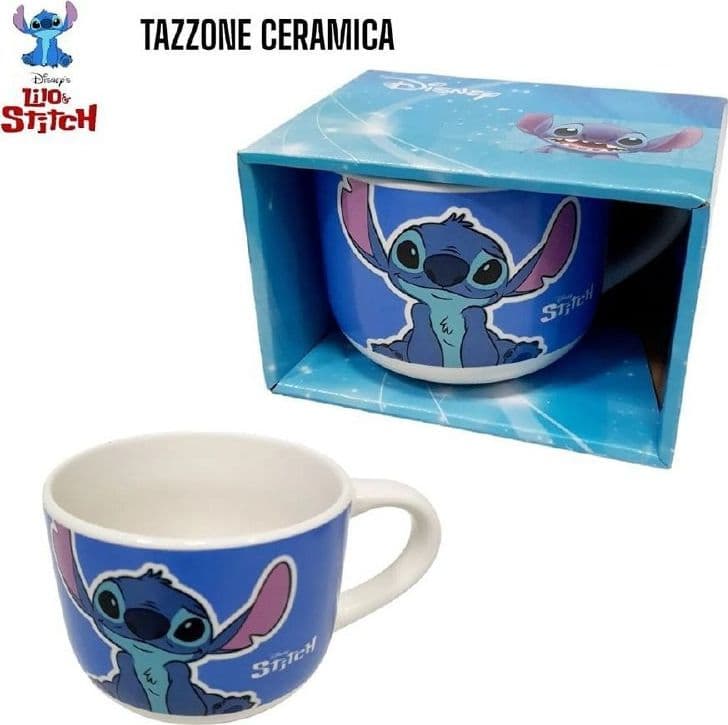 TAZZA IN CERAMICA STITCH MUG TAZZONE COLAZIONE LATTE CAPPUCCINO PER BAMBINI - 2