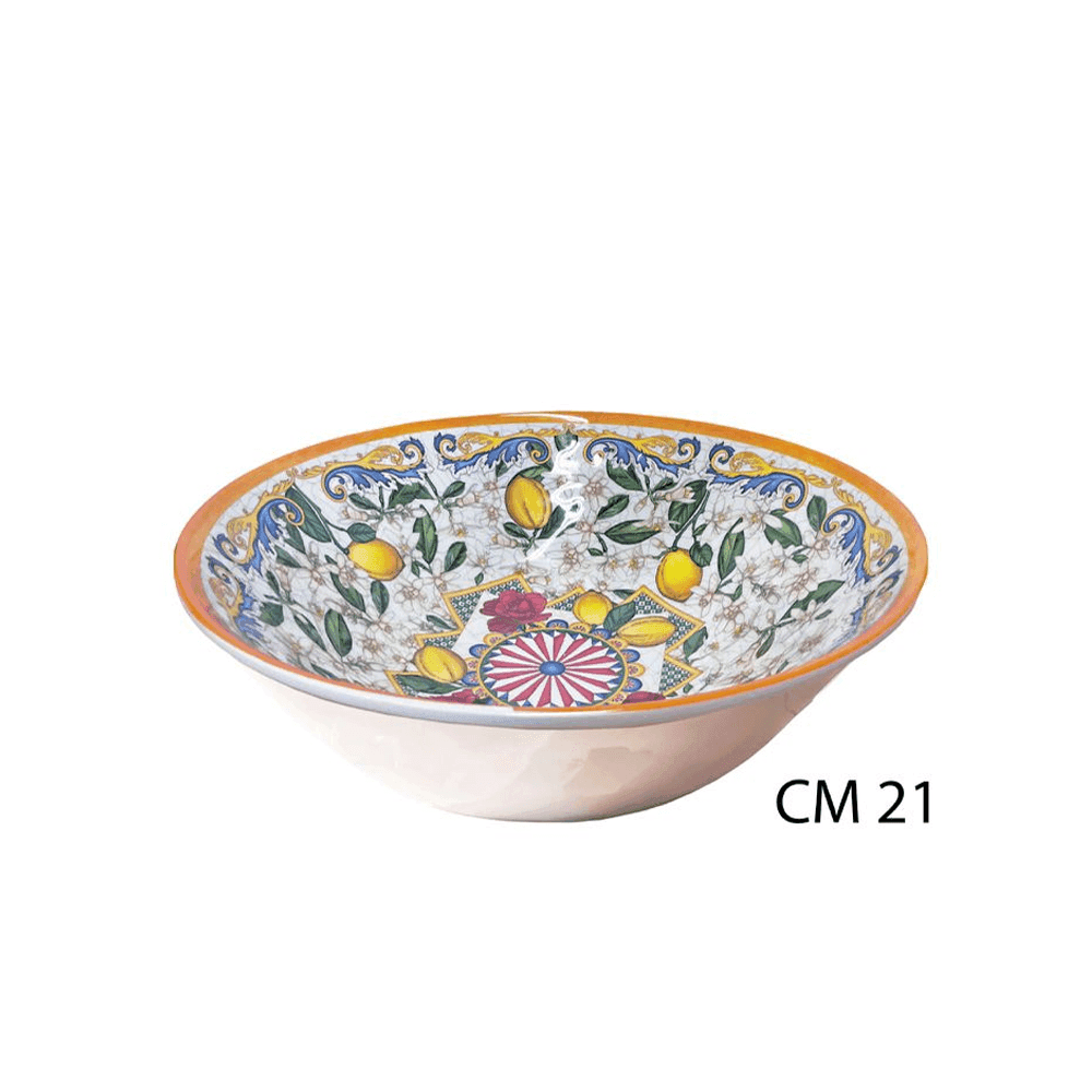 INSALATIERA CIOTOLA TONDA CARRETTO SICILIANO CENTRO TAVOLA DECORAZIONE DIAM.21CM - 2