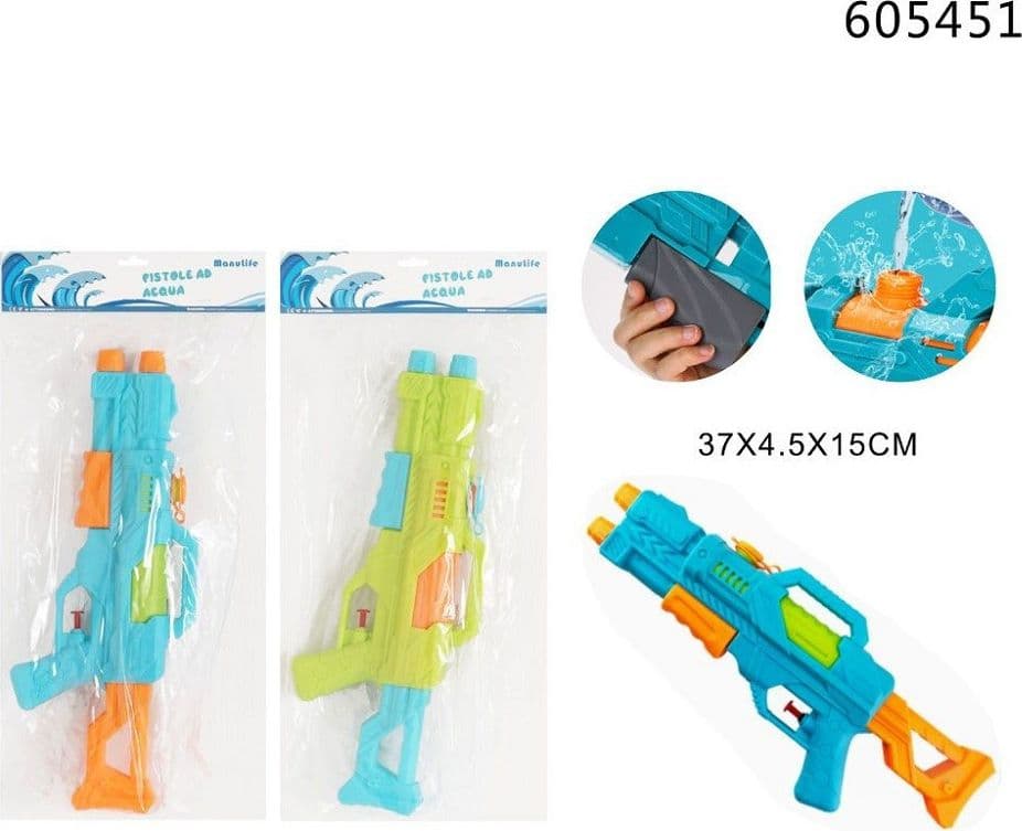 PISTOLA AD ACQUA CON SERBATOIO 37X4.5X15CM GIOCO BAMBINI ESTATE ASSORTITI 605451 - 3