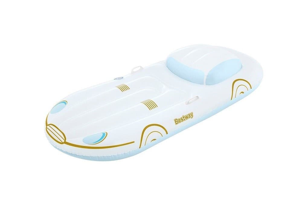 MATERASSINO GONFIABILE GALLEGGIANTE PISCINA 228X108CM PORTABIBITE MANIGLIE 43651 - 13