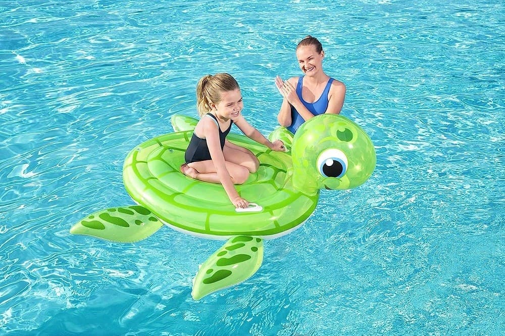 CAVALCABILE GONFIABILE TARTARUGA GALLEGGIANTE BAMBINI 140X140 CM MANIGLIE 41041 - 8