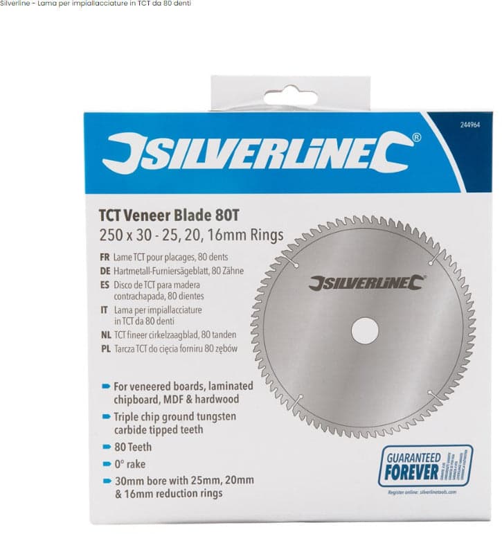 Silverline Lama per impiallacciature in TCT da 80 denti in Attacchi Eternal Brico - Ariano Irpino, commercioVirtuoso.it