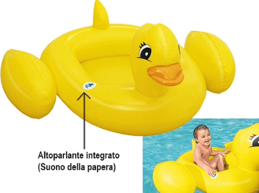 BARCHETTA CANOTTINO PAPERA GONFIABILE CON ALTOPARLANTE INTEGRATO 102X99CM 34151 - 5