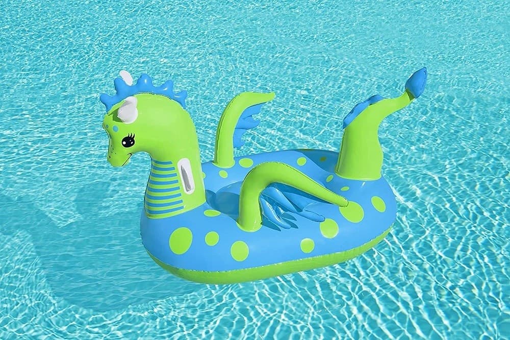 CAVALCABILE GONFIABILE FORMA DRAGO FANTASY DRAGON 134X142 CM CON MANIGLIE 41476 - 11