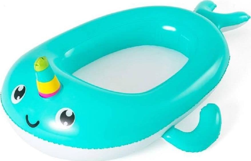 CANOTTO FORMA NARVALO CANOTTINO GONFIABILE PISCINA MARE 118X89 CM BAMBINI 34120 - 3