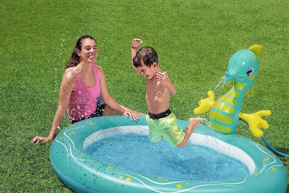 PISCINA PER BAMBINI CAVALUCCIO MARINO SPRUZZA ACQUA 2 ANNI+ 188X160X86 CM 53114 - 12