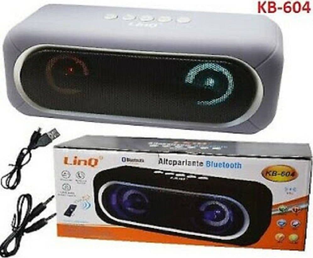 CASSA SPEAKER ALTOPARLANTE BLUETOOTH RADIO FM MICROSD USB AUX TF LUCE LED KB-604 - 2