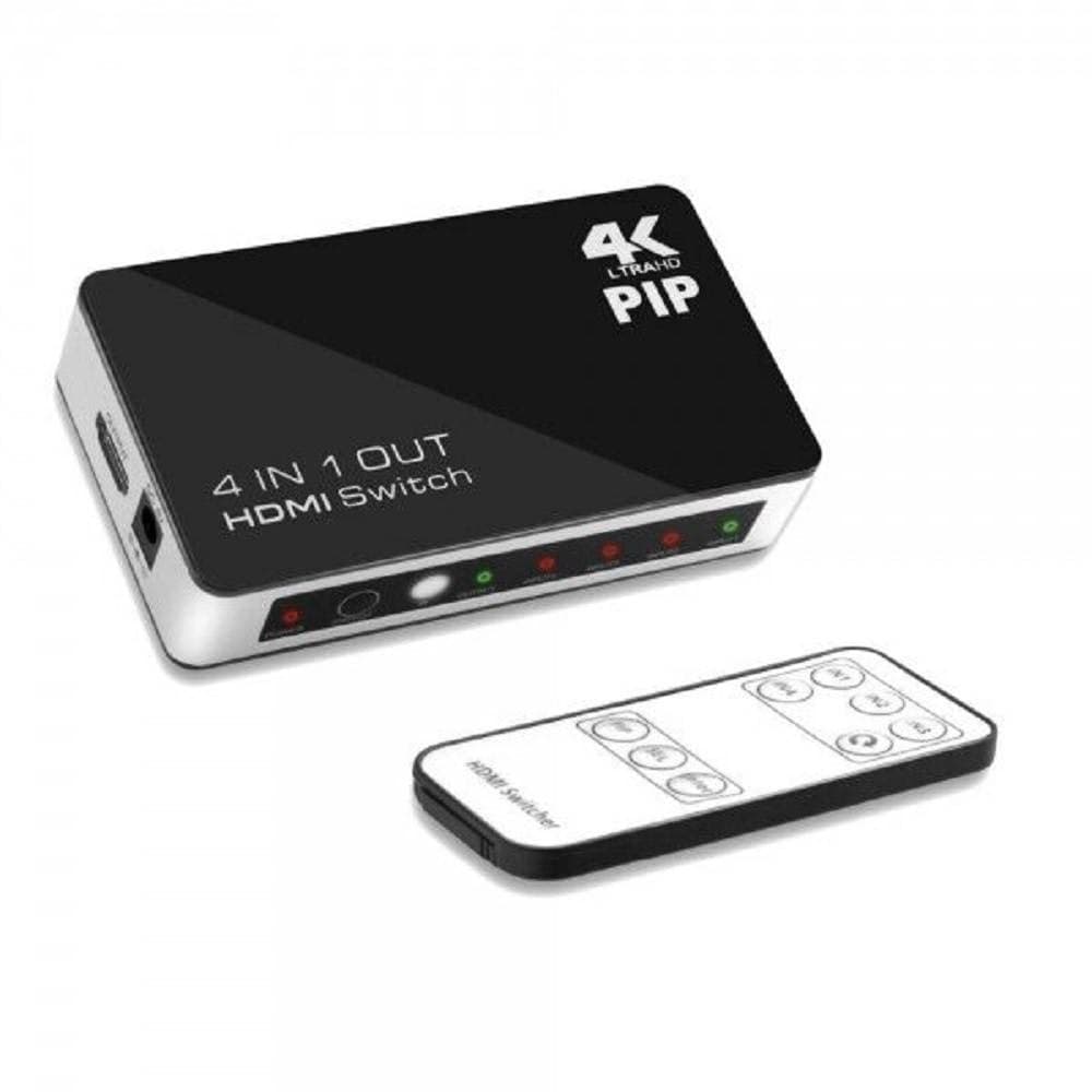 INTERRUTTORE HDMI SWITCHER SWITCH HUB 4K ULTRA HD 4 INPUT 1 OUTPUT PIP VK-401P - 2