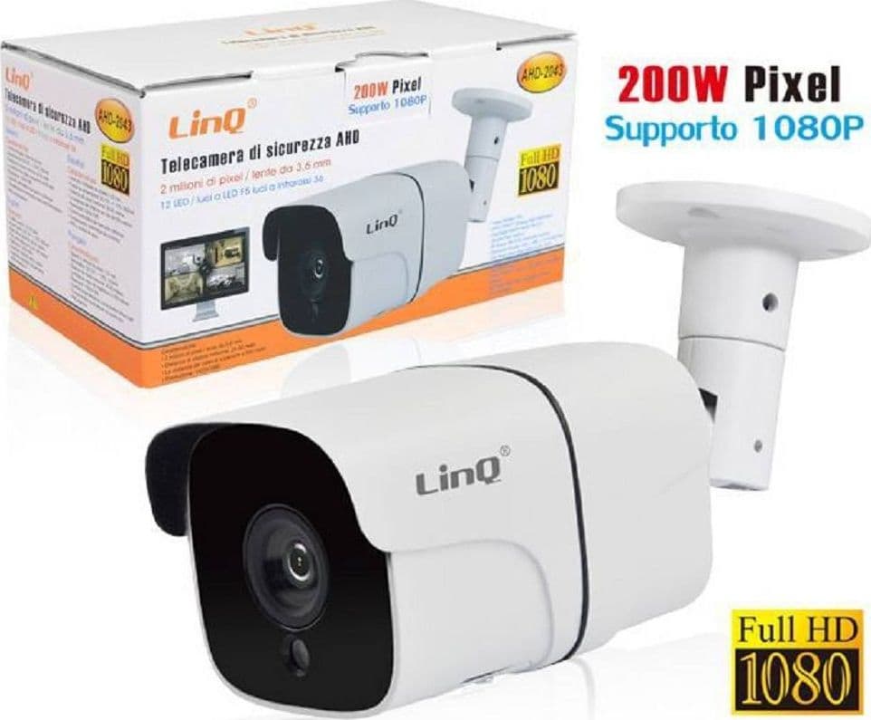 TELECAMERA DI SICUREZZA PER DVR AHD VISIONE NOTTURNA 3.6MM 200W 2MP 1080P AHD-2043 - 3