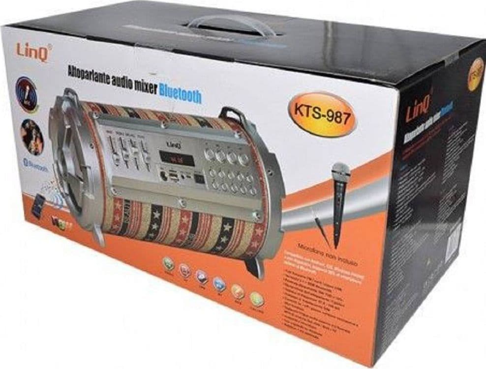 CASSA SPEAKER ALTOPARLANTE MIXER BLUETOOTH PORTATILE RADIO FM TF CARD USB 8W KTS-987 - 2