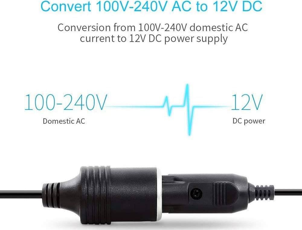 ADATTATORE CONVERTITORE PER PRESA ACCENDISIGARI SPINA RETE DA 220V A 12 V AC-DC - 5