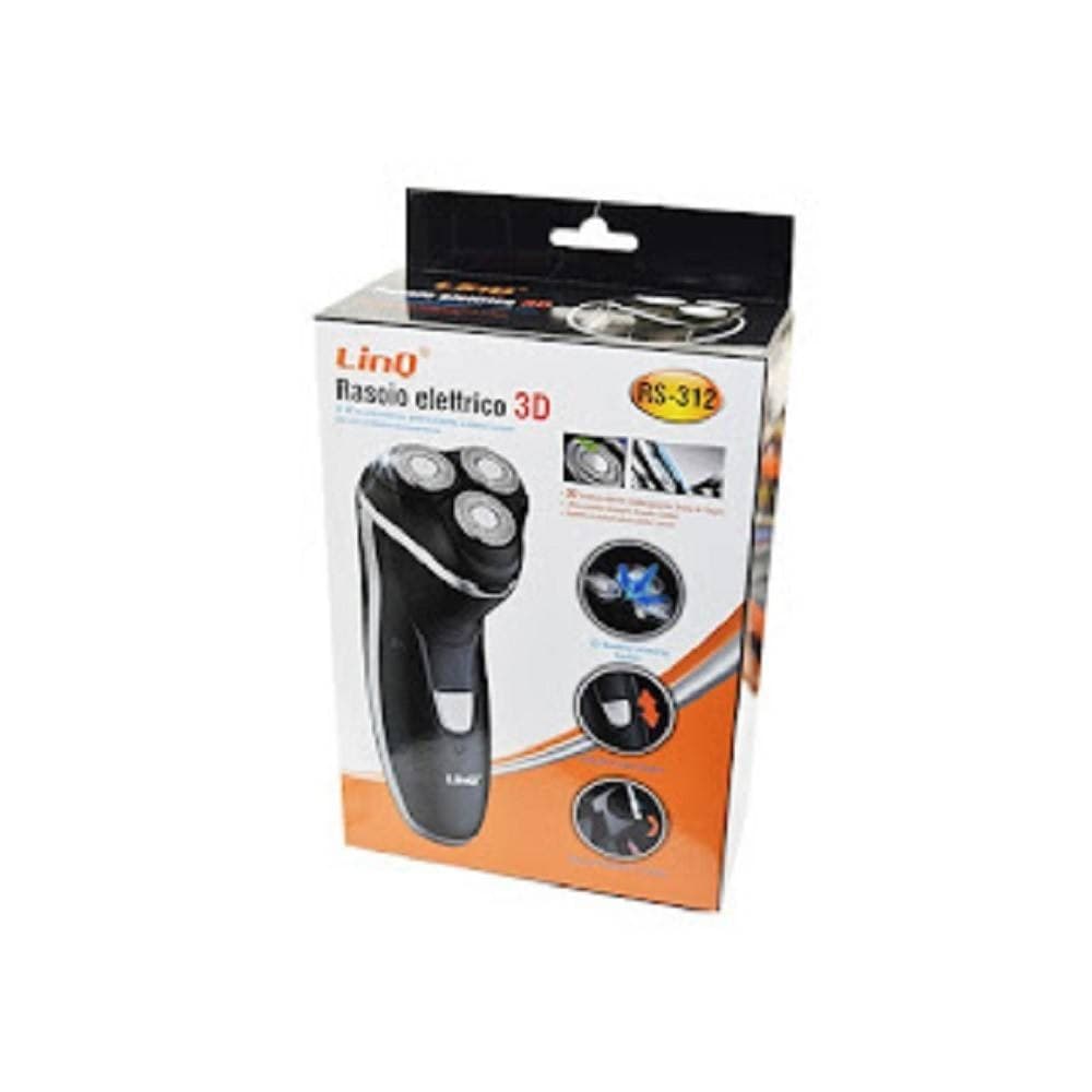 RASOIO ELETTRICO 3D WIRELESS RICARICABILE 3 TESTINE LAME ACCIAIO BARBA BAFFI RS-312 - 2