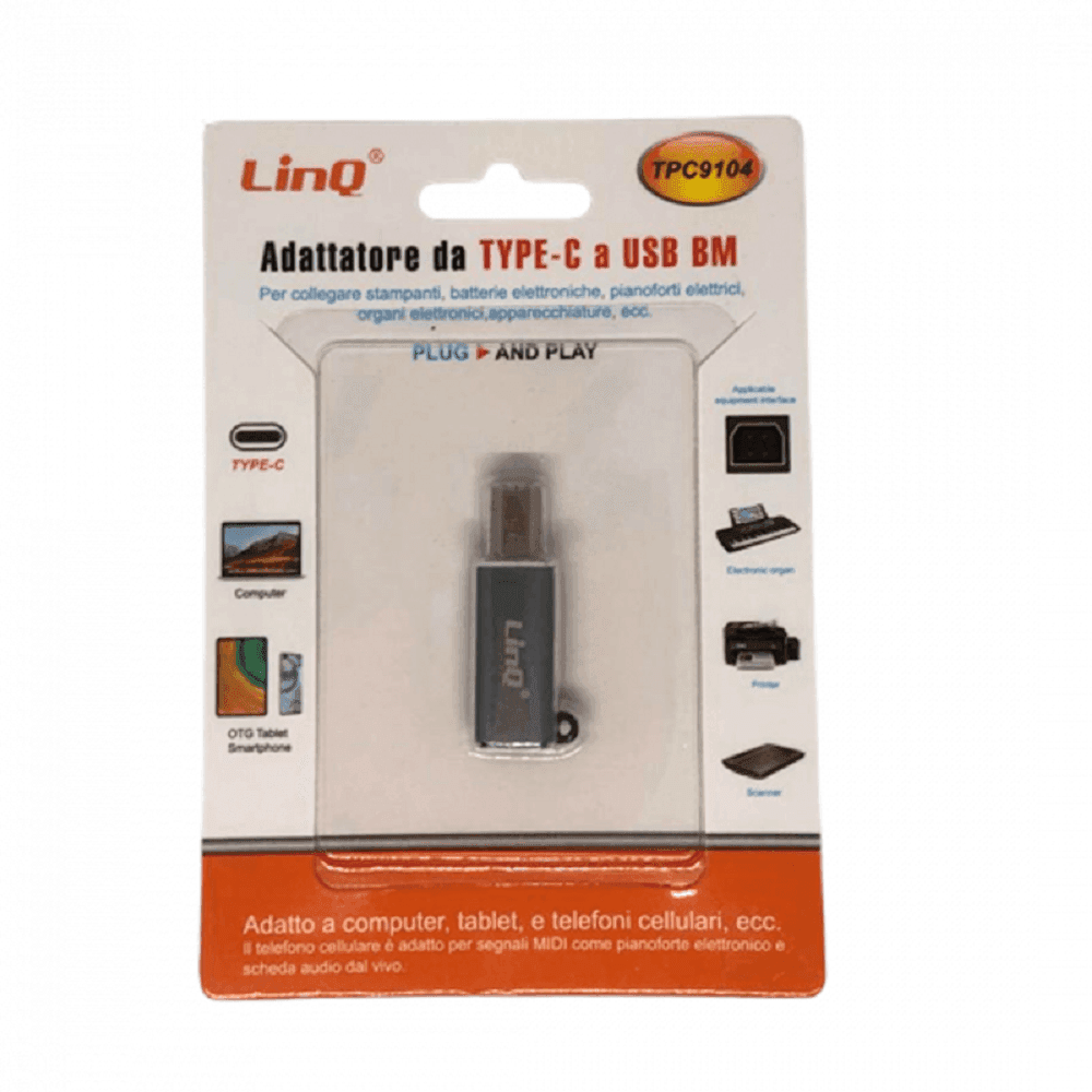 ADATTATORE DA TYPE-C FEMMINA A USB-BM MASCHIO PER STAMPANTI SINTETIZZATORI TPC9104 - 2