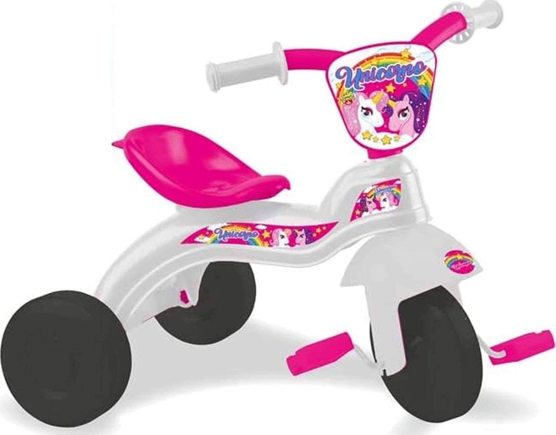 TRICICLO BICI SCOOTER 3 RUOTE CON PEDALI BAMBINA BABY UNICORNO BIANCO E ROSA - 2