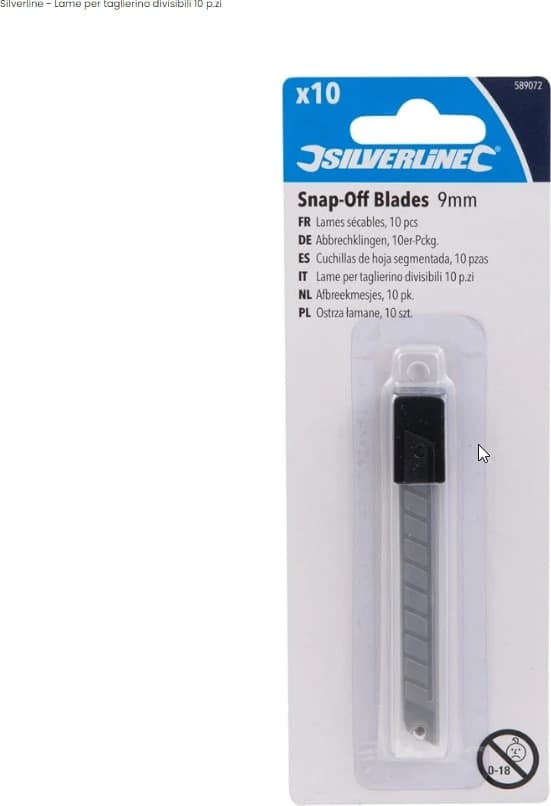Lame Silverline di ricambio per taglierino 10 pezzi Alta resistenza Silverline
