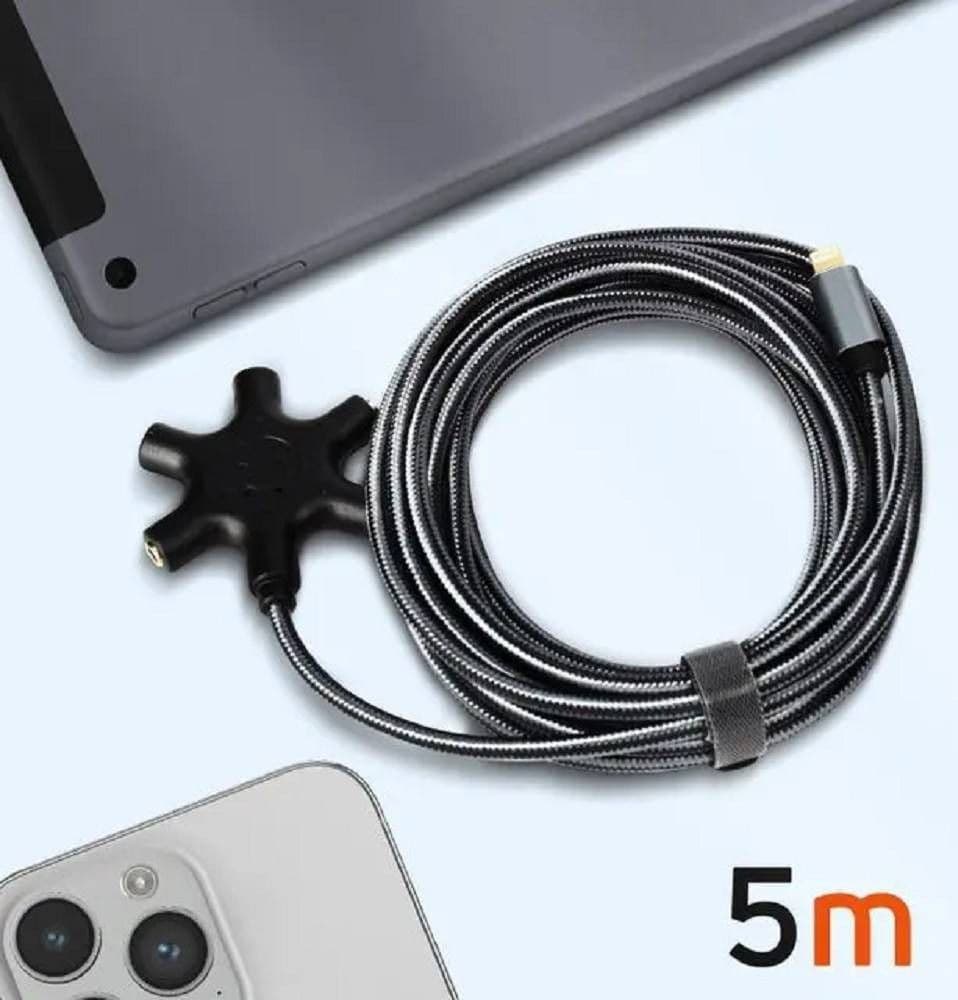 CAVO AUDIO DA LIGHTNING A 5 JACK FEMMINA ADATTATORE 5 IN 1 DA 5 METRI IP5050 - 11