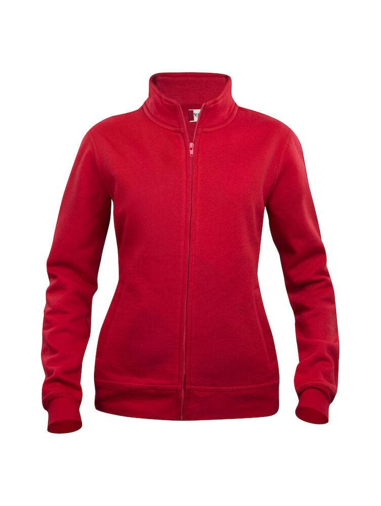 Felpa Basic Cardigan Rosso Giacca in Felpa con Zip Intera e Tasche Donna - 2