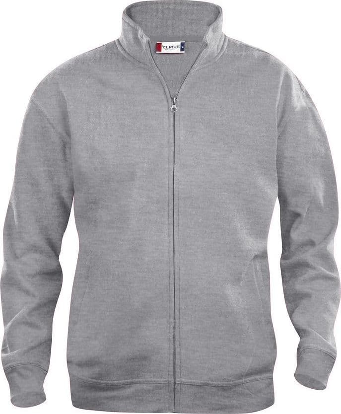 Felpa Basic Cardigan Grigio Melange Giacca in Felpa con Zip Intera e Tasche Uomo Taglie Forti - 2
