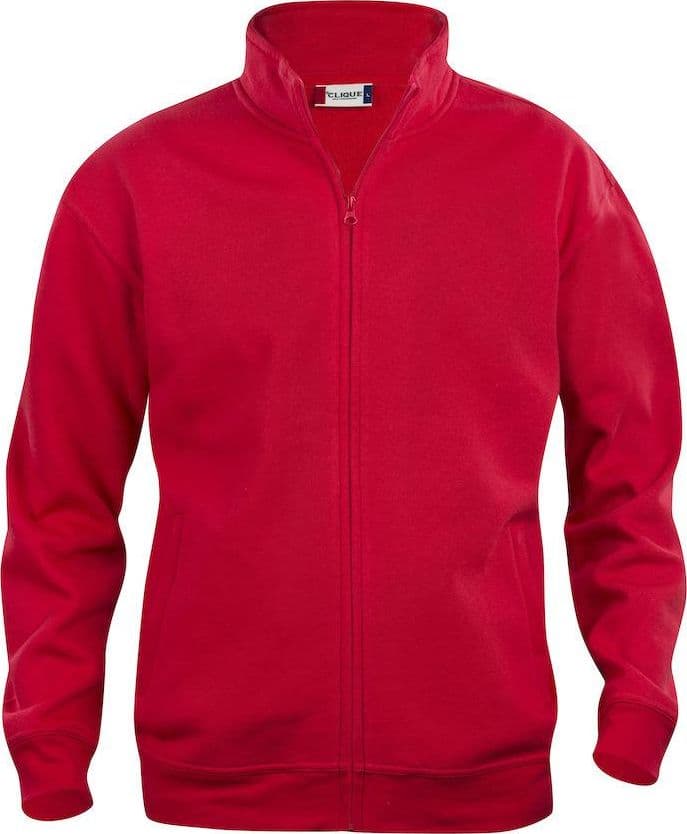 Felpa Basic Cardigan Rosso Giacca in Felpa con Zip Intera e Tasche Uomo Taglie Forti - 2