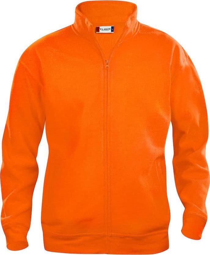 Felpa Basic Cardigan Arancio Fluo Giacca in Felpa con Zip Intera e Tasche Uomo Taglie Forti - 2