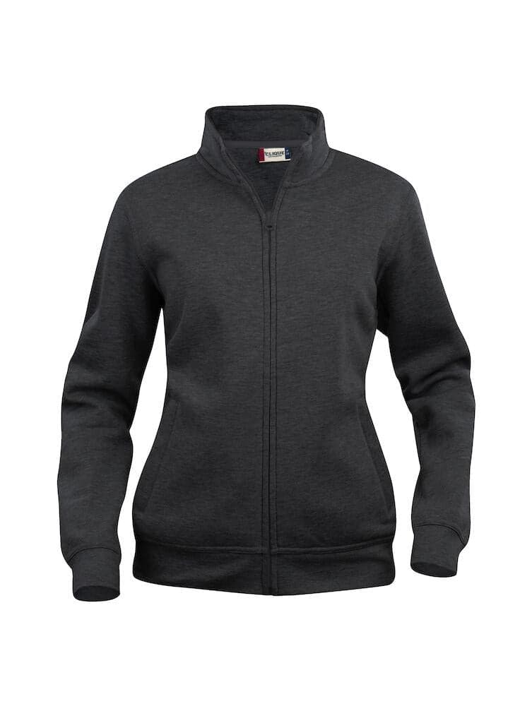Felpa Basic Cardigan Antracite Melange Giacca in Felpa con Zip Intera e Tasche Donna - 2
