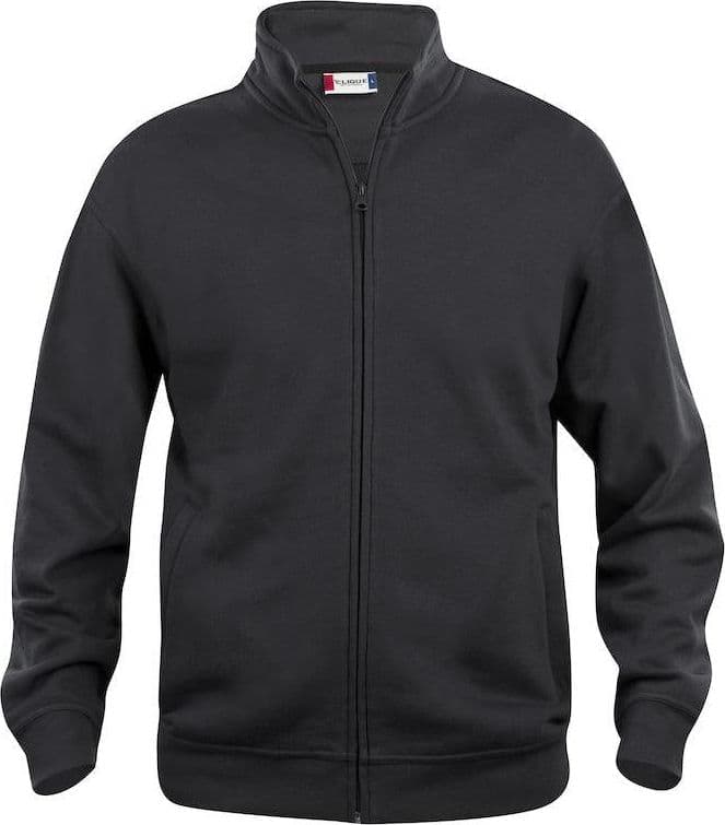 Felpa Basic Cardigan Nero Giacca in Felpa con Zip Intera e Tasche Uomo Taglie Forti - 2