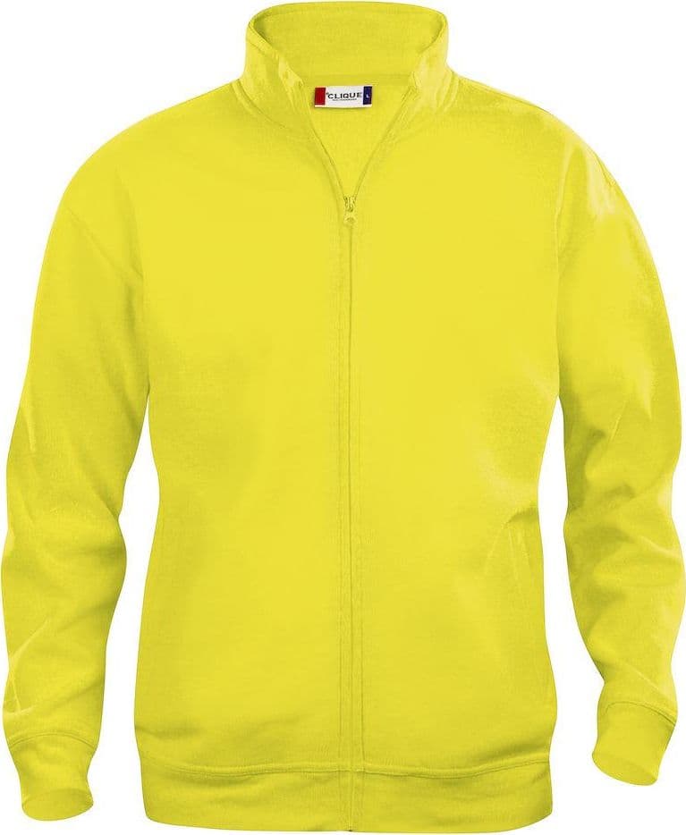 Felpa Basic Cardigan Giallo Fluo Giacca in Felpa con Zip Intera e Tasche Uomo - 2