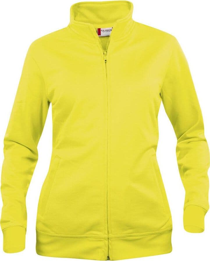Felpa Basic Cardigan Giallo Fluo Giacca in Felpa con Zip Intera e Tasche Donna - 2