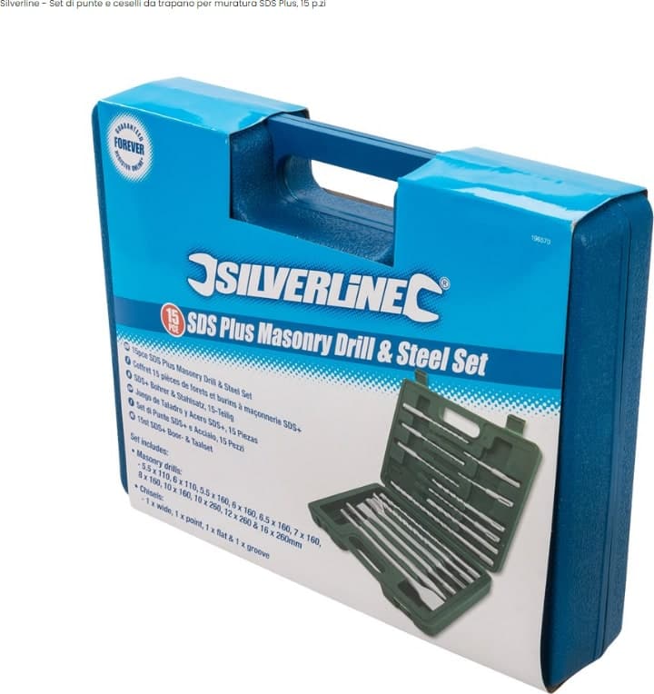Set di punte e ceselli da trapano per muratura SDS Plus Silverline - 5