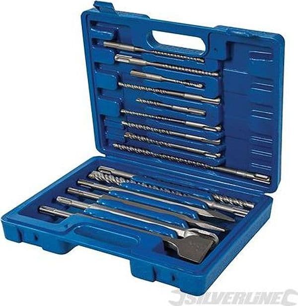 Set di punte e ceselli da trapano per muratura SDS Plus Silverline Silverline