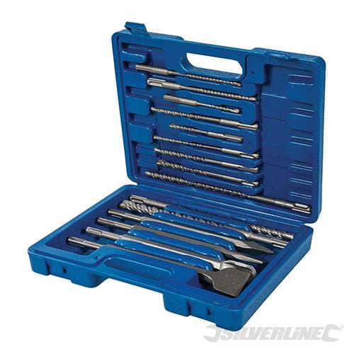 Set di punte e ceselli da trapano per muratura SDS Plus Silverline Silverline