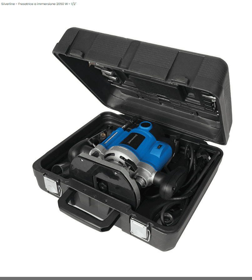 Fresatrice Pantografo lavoro legno Silverline 2050W 1/2" 1/4"  8-10-12mm Silverline
