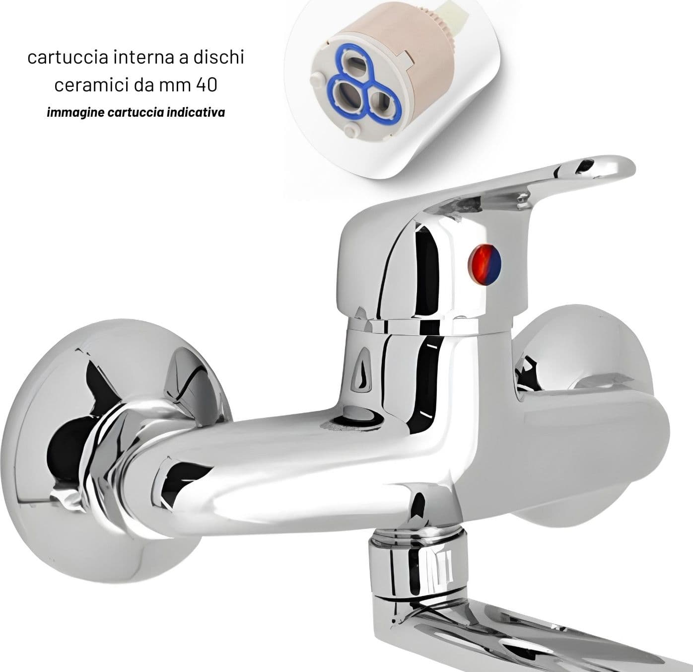 Miscelatore A Muro in Ottone Lavello Cucina con 2 Canne Erogazione Orientabile - 3