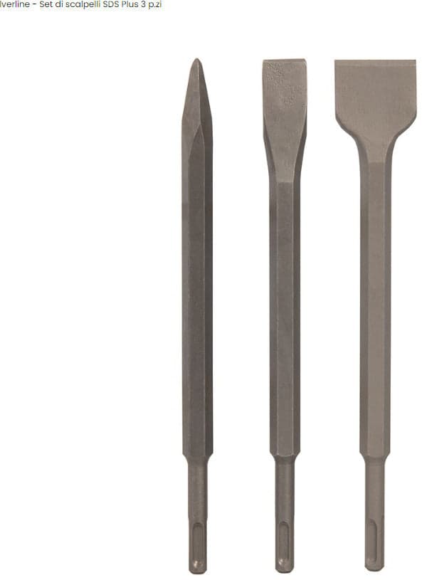Set di scalpelli SDS Plus con manico esagonale robusto 3 pezzi offertissima silverline in Attacchi Eternal Brico - Ariano Irpino, commercioVirtuoso.it