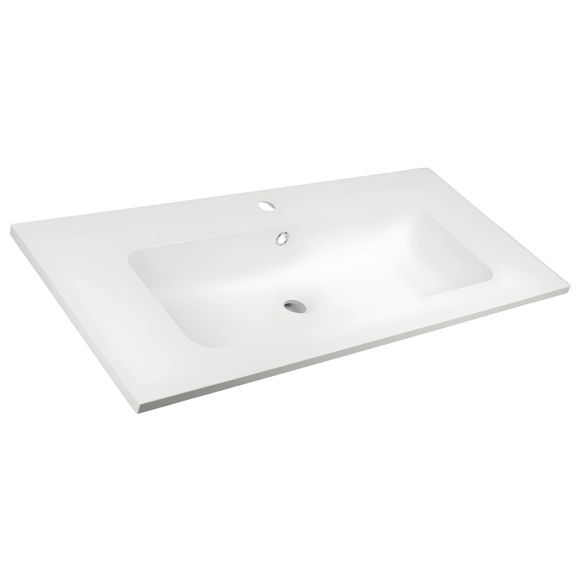 Lavabo ad Incasso Mineral Marmo Colore Bianco Opaco Mobile composizione bagno - 23