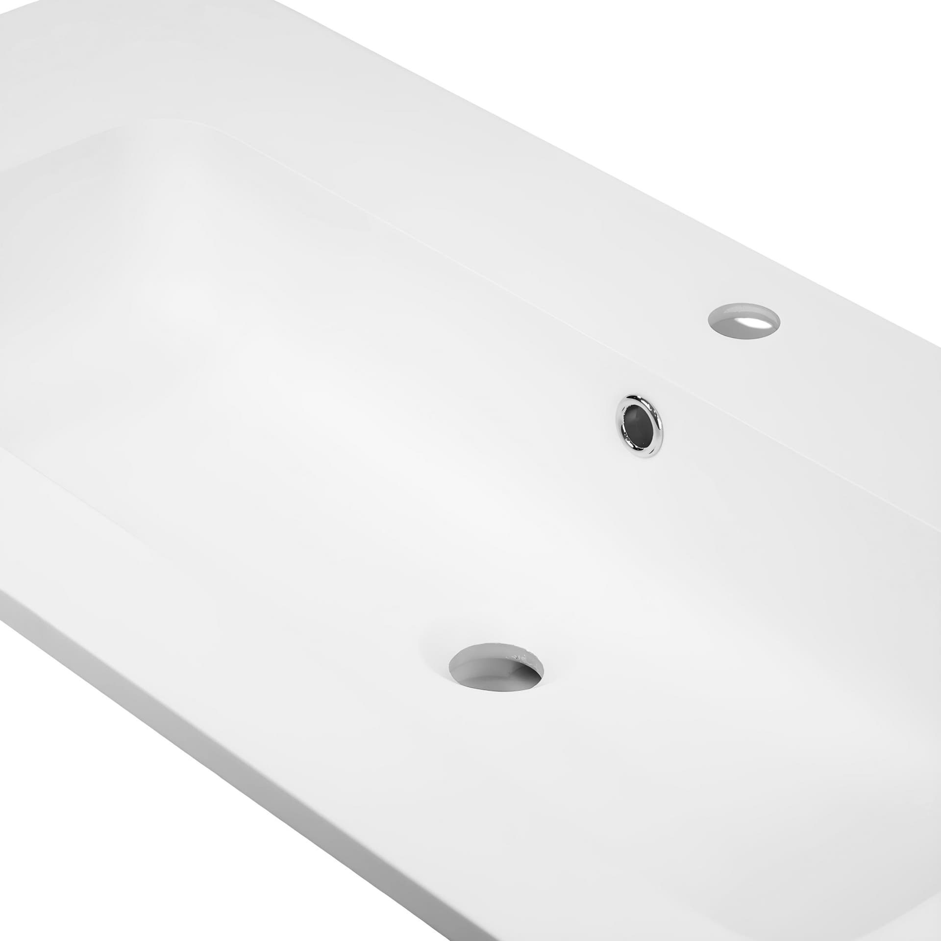 Lavabo ad Incasso Mineral Marmo Colore Bianco Opaco Mobile composizione bagno - 24