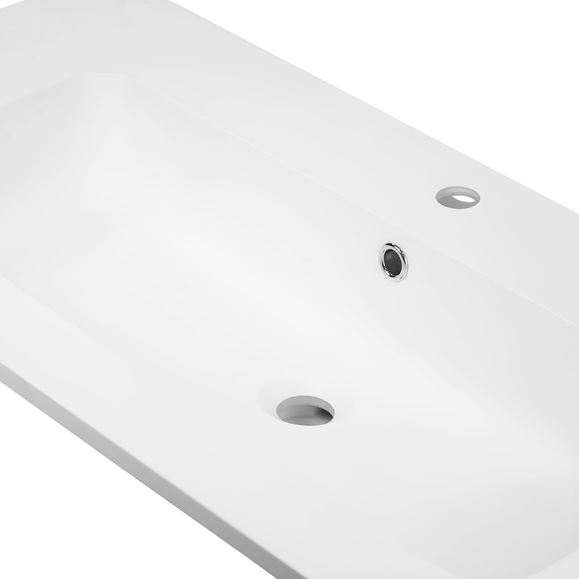 Lavabo ad Incasso Mineral Marmo Colore Bianco Opaco Mobile composizione bagno - 24