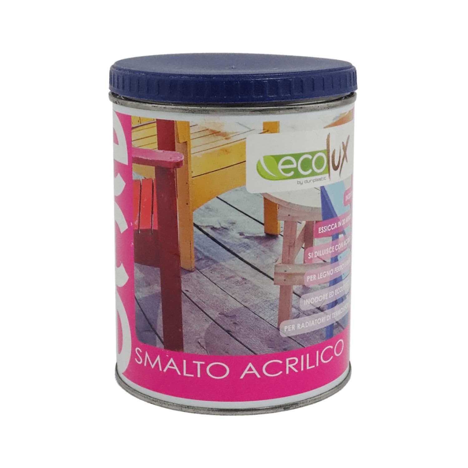 Ecolux Smalto Ecologico Satinato Acrilico ad Acqua Inodore per Interno ed Esterno - 145