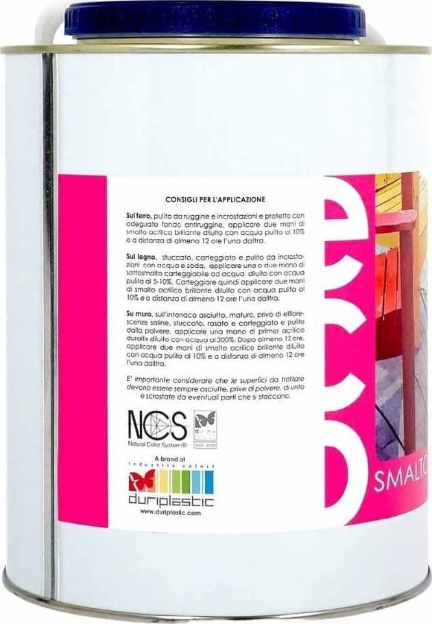 Ecolux Smalto Ecologico Lucido Acrilico ad Acqua Inodore per Interno ed Esterno - 40