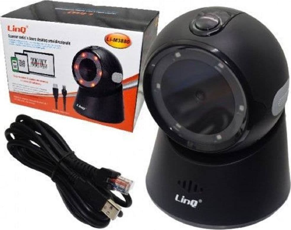 SCANNER BARCODE LETTORE CODICI A BARRE OMNIDIREZIONALE QR 1D 2D TAVOLO LI-M3880