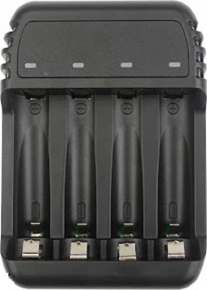 CARICABATTERIE PILE TELESCOPICO 4 SLOT INDICATORI LED STILO MINISTILO AA AAA ZN-422 - 3
