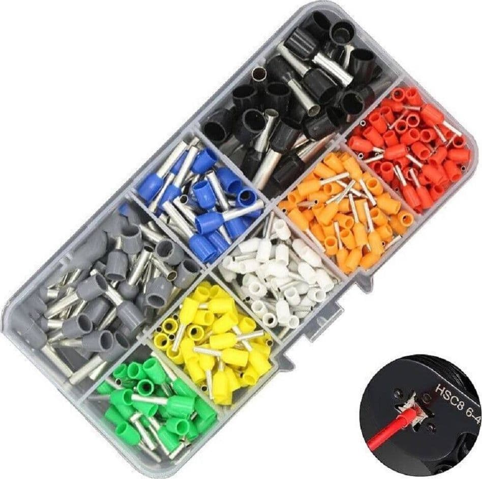 SET 400 TERMINALI CRIMPARE CONNETTORI CAPICORDA ELETTRICI PUNTALI ISOLATI 07427 - 3
