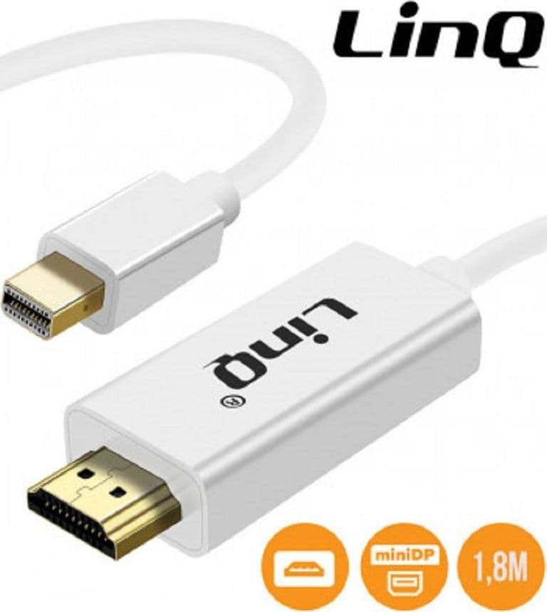 CAVO ADATTATORE MINI DISPLAYPORT MASCHIO A HDMI MASCHIO 1.8MT FULL HD 1080 MDH-18B - 3