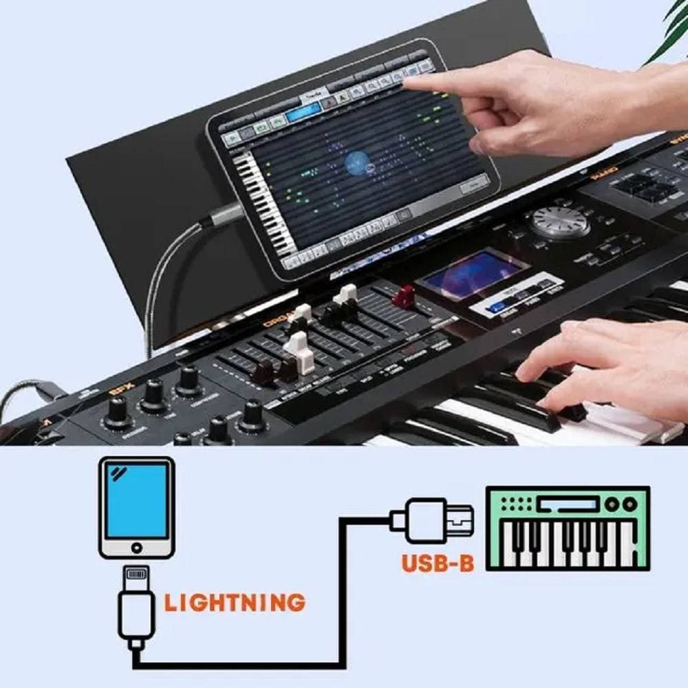 CAVO DA LIGHTNING A USB BM TYPE-B PER STAMPANTE PIANOFORTE ELETTRONICO 3MT IP8830 - 9