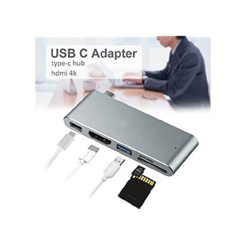 CONVERTITORE HUB 5IN1 TYPE-C SCHEDE MICRO SD USB3.0 HDMI 4K SD ADATTATORE TPC-9826 - 4